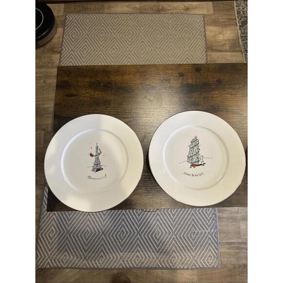 2 VTG Hudson Merry Masterpieces Christmas Dinner Plates International 10.75” * - Picture 1 of 13